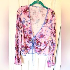 Floral top w 2 ties from Free People